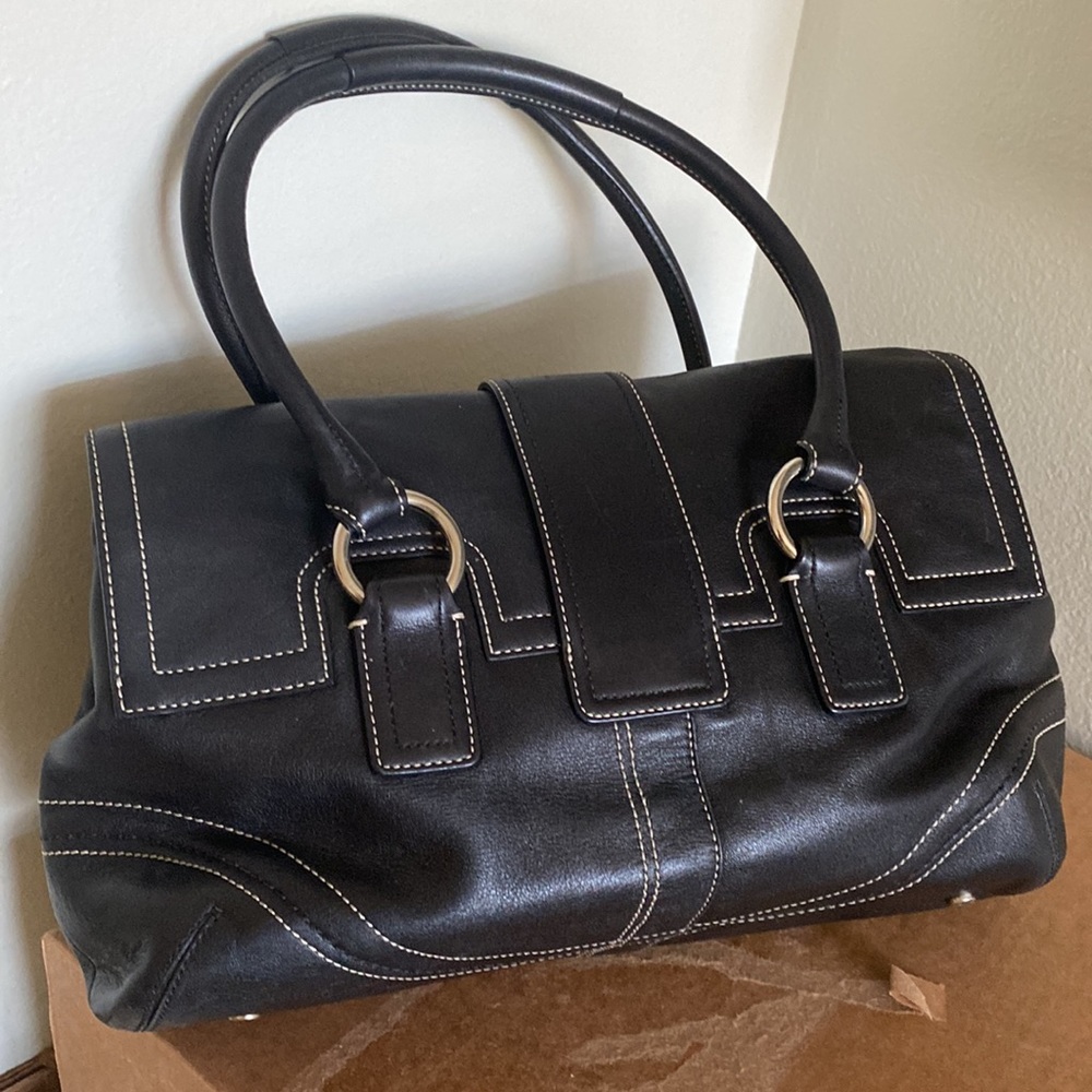Coach purse handbag black 13"×10" with wallet - Picture 2 of 16